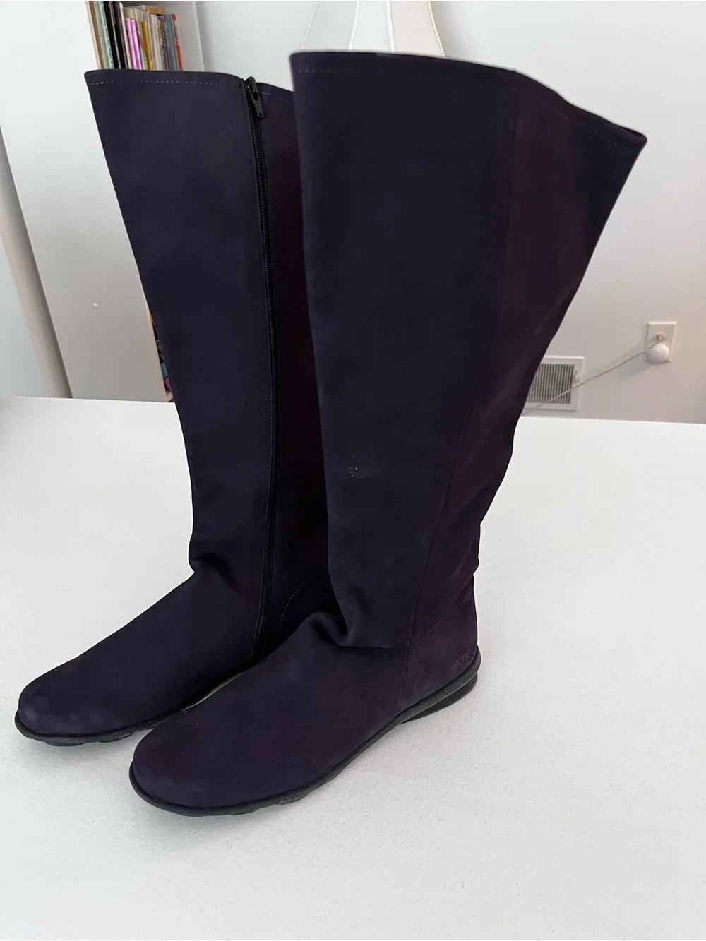 Arche Tall Suede Boots in Plum